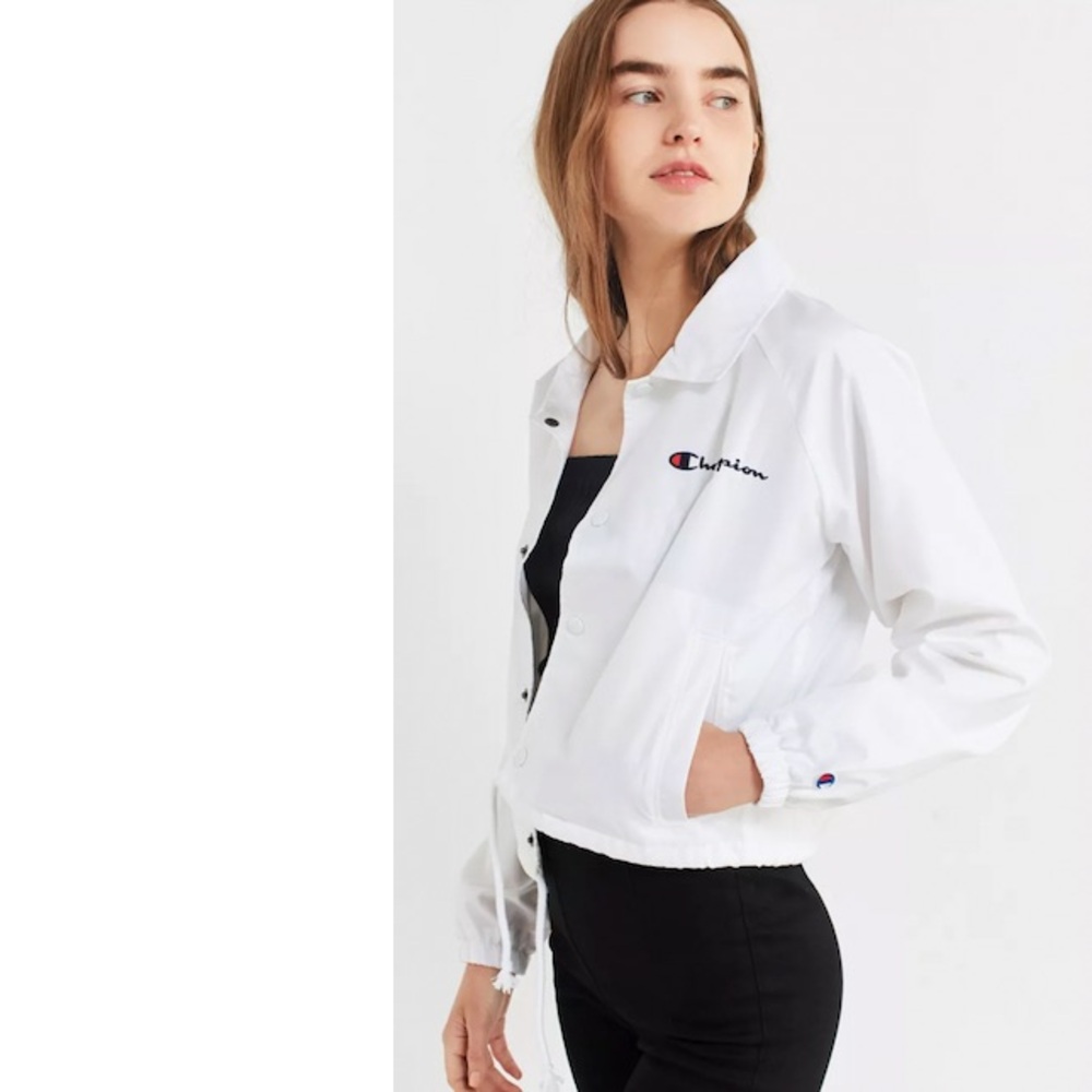 Champion Cropped Coach Throwback Windbreaker Jack… - image 4